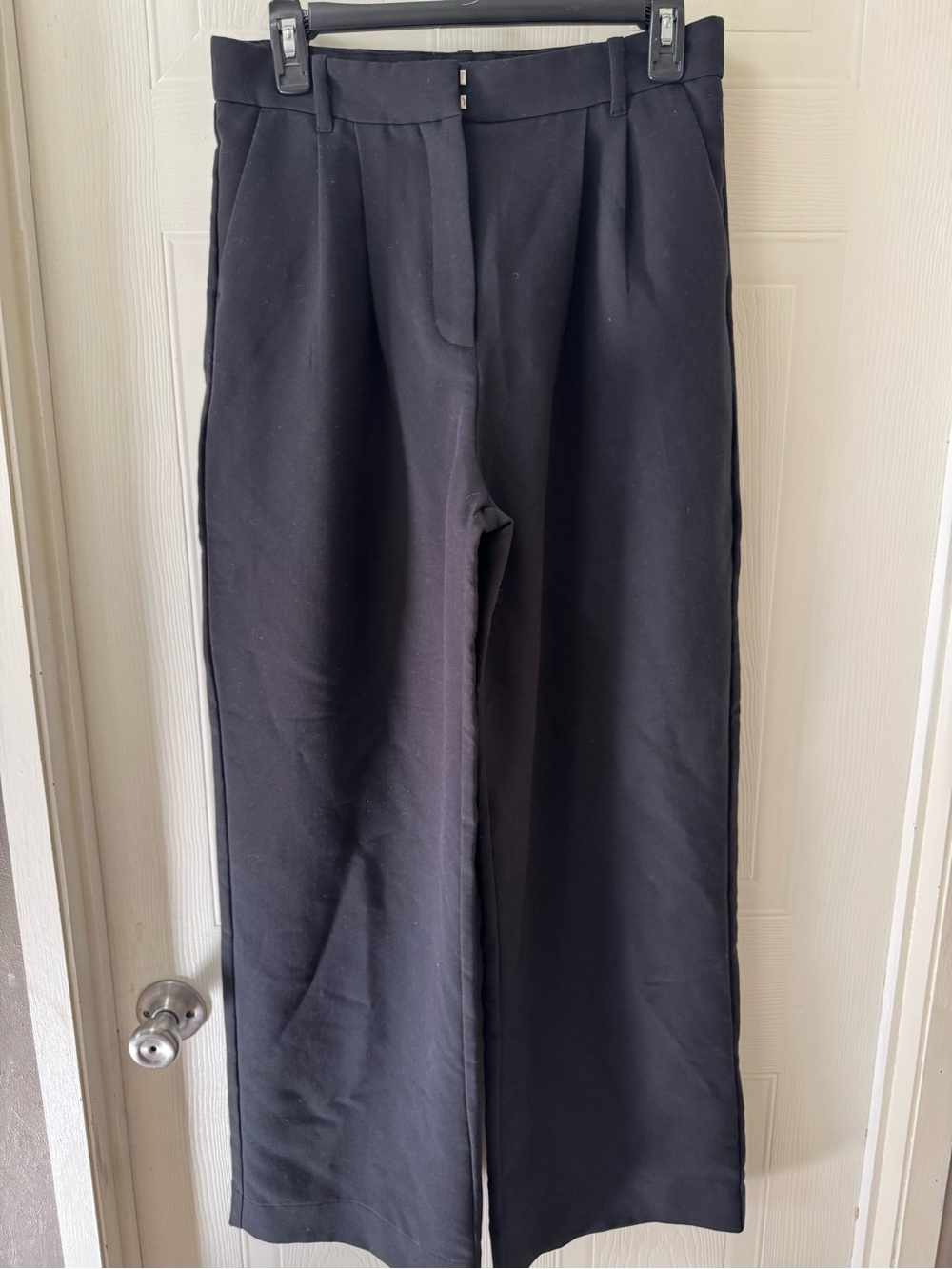 Abercrombie & Fitch Black Wide-Leg Dress Pants